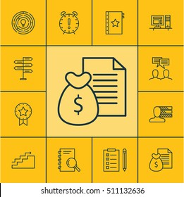 Set Of Project Management Icons On Discussion, Opportunity And Time Management Topics. Editable Vector Illustration. Includes Win, Chart, Deadline And More Vector Icons.