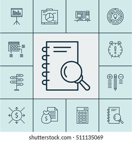Set Of Project Management Icons On Time Management, Innovation And Schedule Topics. Editable Vector Illustration. Includes Research, Finance, Fork And More Vector Icons.