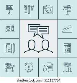 Set Of Project Management Icons On Computer, Report And Time Management Topics. Editable Vector Illustration. Includes Schedule, Fork, List And More Vector Icons.