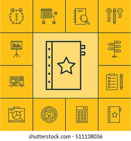 Set Of Project Management Icons On Opportunity, Innovation And Schedule Topics. Editable Vector Illustration. Includes Presentation, Finance, Budget And More Vector Icons.