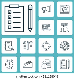 Set Of Project Management Icons On Growth, Decision Making And Board Topics. Editable Vector Illustration. Includes Deadline, Meeting, Growth And More Vector Icons.