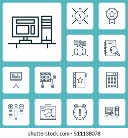 Set Of Project Management Icons On Schedule, Discussion And Decision Making Topics. Editable Vector Illustration. Includes Warranty, Office, Decision And More Vector Icons.