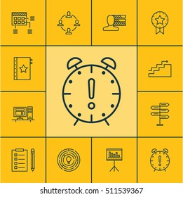 Set Of Project Management Icons On Presentation, Innovation And Growth Topics. Editable Vector Illustration. Includes Personality, Workspace, List And More Vector Icons.