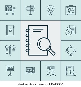 Set Of Project Management Icons On Report, Board And Computer Topics. Editable Vector Illustration. Includes Report, Award, Collaboration And More Vector Icons.