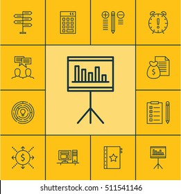 Set Of Project Management Icons On Warranty, Investment And Computer Topics. Editable Vector Illustration. Includes Budget, Cash, Date And More Vector Icons.