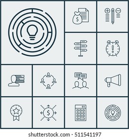 Set Of Project Management Icons On Decision Making, Discussion And Report Topics. Editable Vector Illustration. Includes Personal, Decision, Brainstorming And More Vector Icons.
