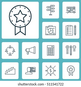 Set Of Project Management Icons On Present Badge, Investment And Growth Topics. Editable Vector Illustration. Includes Personality, Goal, Team And More Vector Icons.