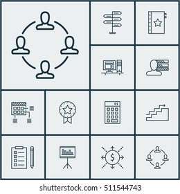 Set Of Project Management Icons On Growth, Personal Skills And Opportunity Topics. Editable Vector Illustration. Includes Management, Fork, Personality And More Vector Icons.