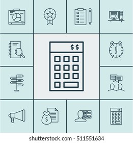 Set Of Project Management Icons On Analysis, Opportunity And Investment Topics. Editable Vector Illustration. Includes Making, Reminder, Research And More Vector Icons.