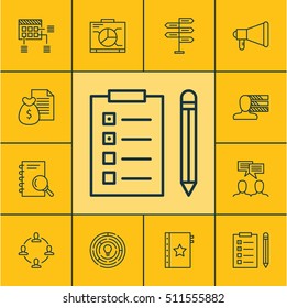 Set Of Project Management Icons On Schedule, Discussion And Warranty Topics. Editable Vector Illustration. Includes Schedule, Making, Reminder And More Vector Icons.
