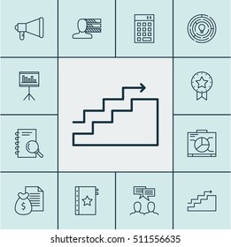 Set Of Project Management Icons On Announcement, Investment And Warranty Topics. Editable Vector Illustration. Includes Advertising, Chart, Promotion And More Vector Icons.