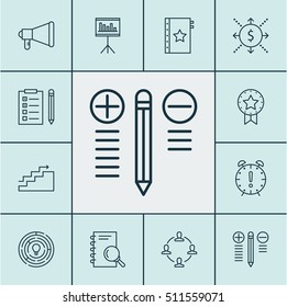 Set Of Project Management Icons On Warranty, Announcement And Money Topics. Editable Vector Illustration. Includes Money, Quality, Teamwork And More Vector Icons.