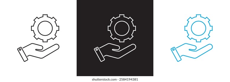 Set of project management icons, such as collaboration, workflow, to-do list, deadlines and more.  isolated on white and black background. vector illustration. EPS 10