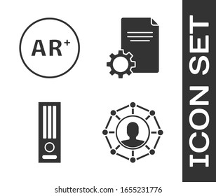 Set Project team base, Ar, augmented reality, Video game console and File document icon. Vector