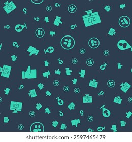 Set Project team base, Hand like,  and Worker location on seamless pattern. Vector