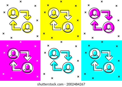 Set Project team base icon isolated on color background. Business analysis and planning, consulting, team work, project management.  Vector