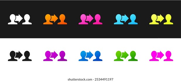 Set Project team base icon isolated on black and white background. Business analysis and planning, consulting, team work, project management.  Vector