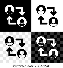 Set Project team base icon isolated on black and white, transparent background. Business analysis and planning, consulting, team work, project management.  Vector
