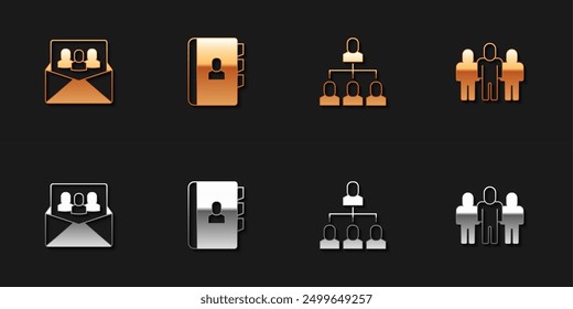 Set Project team base, Resume, Employee hierarchy and  icon. Vector