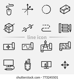 Set of project vector thin line icons.