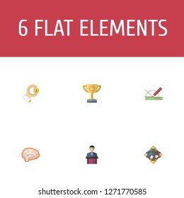 Set of projects icons flat style symbols with meeting, leader, sponsor and other icons for your web mobile app logo design.