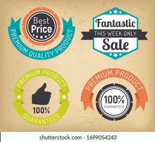 Set of promo banners with stripes. Discounts and sale announcement. Hot price and quality products reduction in stores and shops. Fantastic lowering of cost for goods at market, vector in flat
