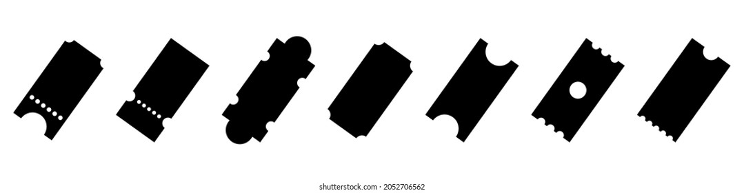 Conjunto de iconos de código promocional. Símbolo de código de cupón negro. Ilustración del vector aislada en fondo blanco