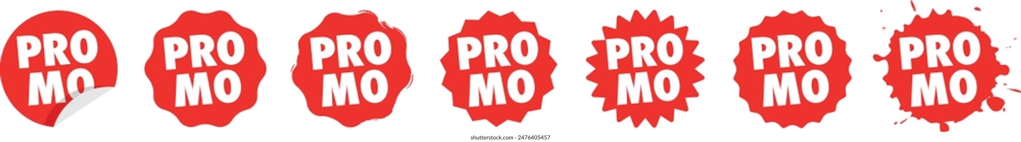 Set of "Promo" sticker vector