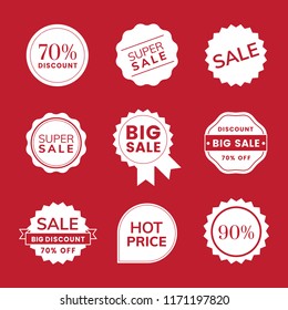Set of promotion badge vectors