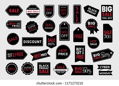 Set of promotion badge vectors