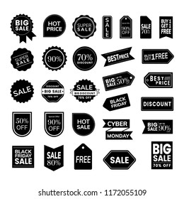 Set of promotion badge vectors