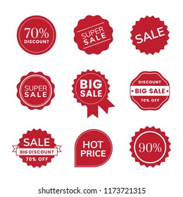 Set of promotion badge vectors