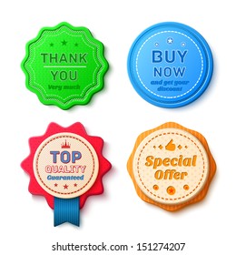 Set of promotion badges isolated on white background. Vector illustration