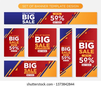 set of promotion banner template design  with modern style concept, use for background, backdrop, poster, flyer, brochure, voucher element vector design eps 10