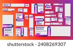 Set of promotion kit banner template design with modern and minimalist concept user for web page, ads, annual report, banner, background, backdrop, flyer, brochure, card, poster, presentation layout
