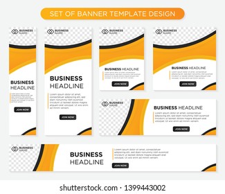 set of promotion kit banner template design with modern and simple concept user for web page, ads, annual report, banner, background, backdrop, flyer, brochure, card, poster, presentation layout 