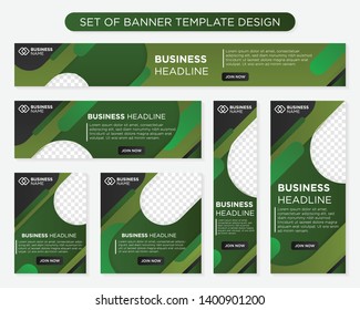 set of promotion kit banner template design with modern and simple concept user for web page, ads, annual report, banner, background, backdrop, flyer, brochure, card, poster, presentation layout 