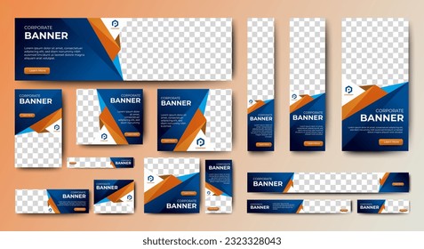 Set of promotion kit banner template design with modern and minimalist concept user for web page, ads, annual report, banner, background, backdrop, flyer, brochure, card, poster, presentation layout