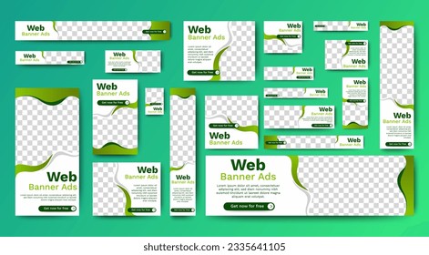 Conjunto de diseños de plantillas de banner para el kit de promoción con un usuario de concepto moderno y minimalista para la página web, anuncios, informe anual, banner, fondo, volante, folleto, tarjeta, cartel, diseño de presentación