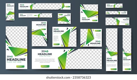 Set of promotion kit banner template design with modern and minimalist concept user for web page, ads, annual report, banner, background, backdrop, flyer, brochure, card, poster, presentation layout