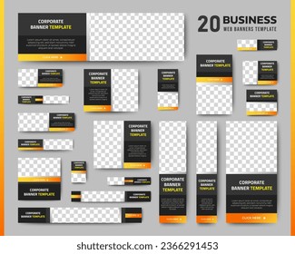 Set of promotion kit banner template design with modern and minimalist concept user for web page, ads, annual report, banner, background, backdrop, flyer, brochure, card, poster, presentation layout