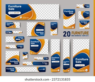 Conjunto de diseños de plantillas de banner para el kit de promoción con un usuario de concepto moderno y minimalista para la página web, anuncios, informe anual, banner, fondo, volante, folleto, tarjeta, cartel, diseño de presentación
