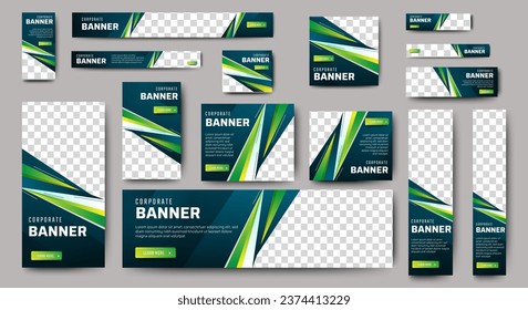 Set of promotion kit banner template design with modern and minimalist concept user for web page, ads, annual report, banner, background, backdrop, flyer, brochure, card, poster, presentation layout