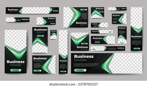 Set of promotion kit banner template design with modern and minimalist concept user for web page, ads, annual report, banner, background, backdrop, flyer, brochure, card, poster, presentation layout