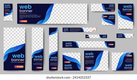 Set of promotion kit banner template design with modern and minimalist concept user for web page, ads, annual report, banner, background, backdrop, flyer, brochure, card, poster, presentation layout