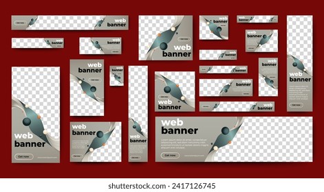 Set of promotion kit banner template design with modern and minimalist concept user for web page, ads, annual report, banner, background, backdrop, flyer, brochure, card, poster, presentation layout