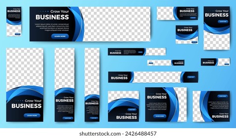 Set of promotion kit banner template design with modern and minimalist concept user for web page, ads, annual report, banner, background, backdrop, flyer, brochure, card, poster, presentation layout