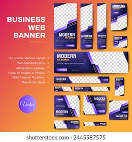 Set of promotion kit banner template design with modern and minimalist concept user for web page, ads, annual report, banner, background, backdrop, flyer, brochure, card, poster, presentation layout