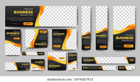 Set of promotion kit banner template design with modern and minimalist concept user for web page, ads, annual report, banner, background, backdrop, flyer, brochure, card, poster, presentation layout