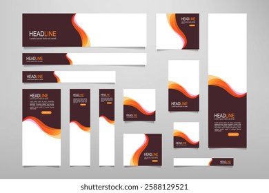 Set of promotion kit banner template design with modern shape